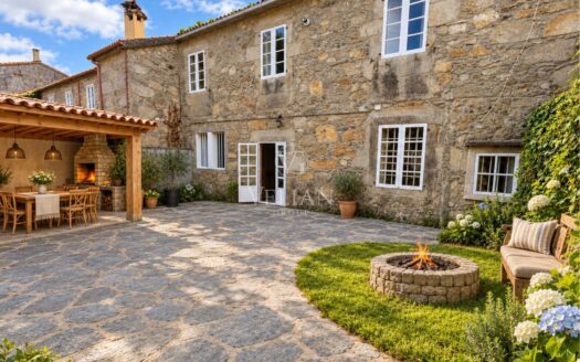Encantadora casa pareada con finca y patio rústico a 12 km de Santiago de Compostela